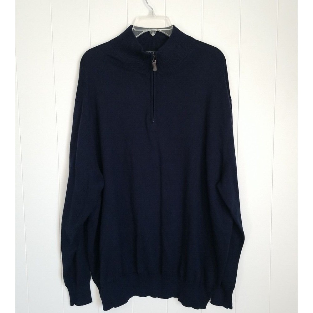 Jos A Bank Men’s Size 2X Pima Cotton Sweater Blue Preppy